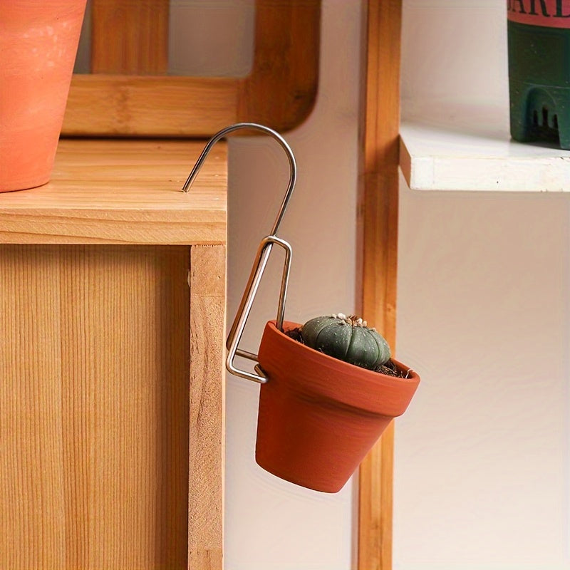 Crochet de suspension inox pour pot de fleur — lot de 4 ou 10