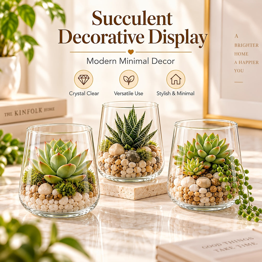 Pot de fleur en verre, rond, culture hydroponique, visuel produit