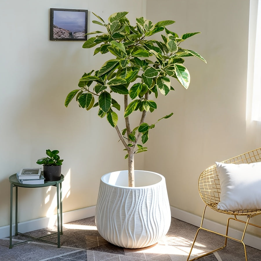 Cache-pot à ondes en relief Ø 20 à 35 cm — Blanc ou noir