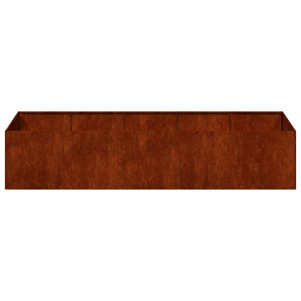 Grande jardinière en acier corten 200x80x40 cm pour jardin