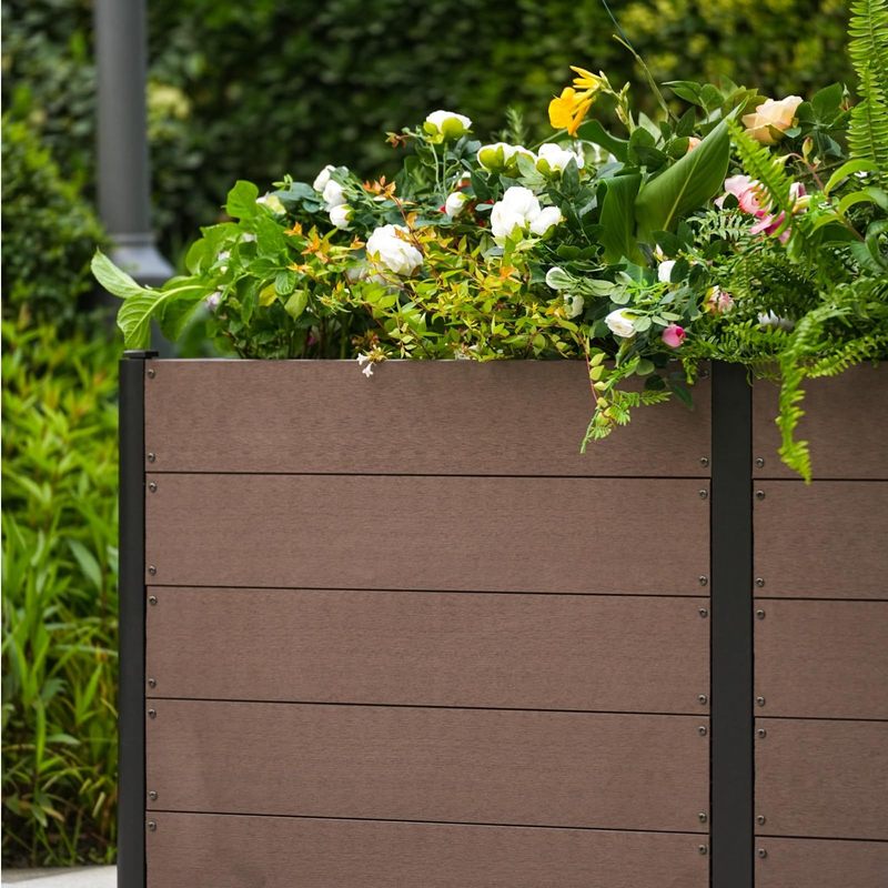 Grande jardinière d'extérieur 124x64x75 cm en composite bois