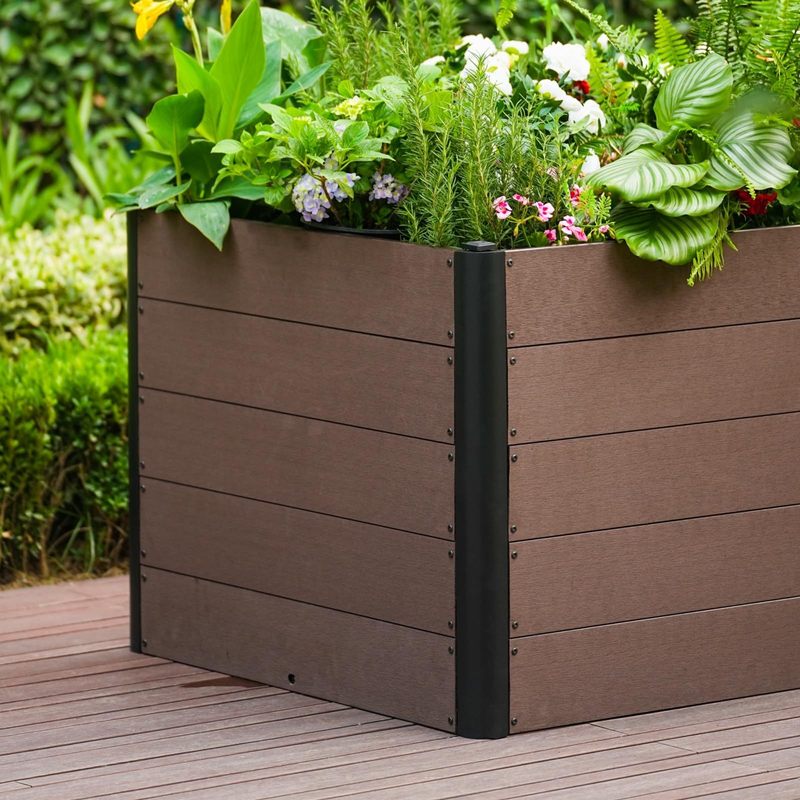 Grande jardinière d'extérieur 124x64x75 cm en composite bois