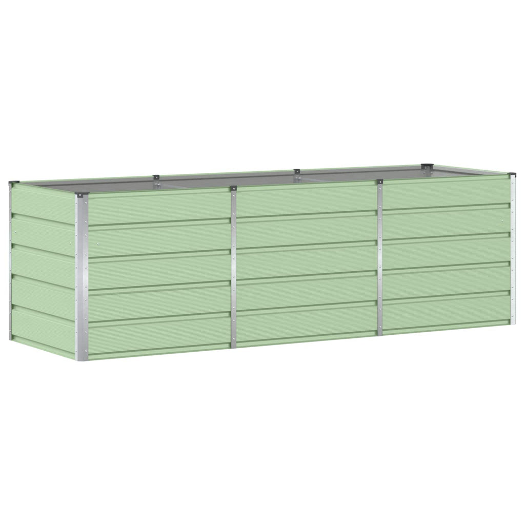 Grande jardinière haute vert amande 240x80x75 cm en acier