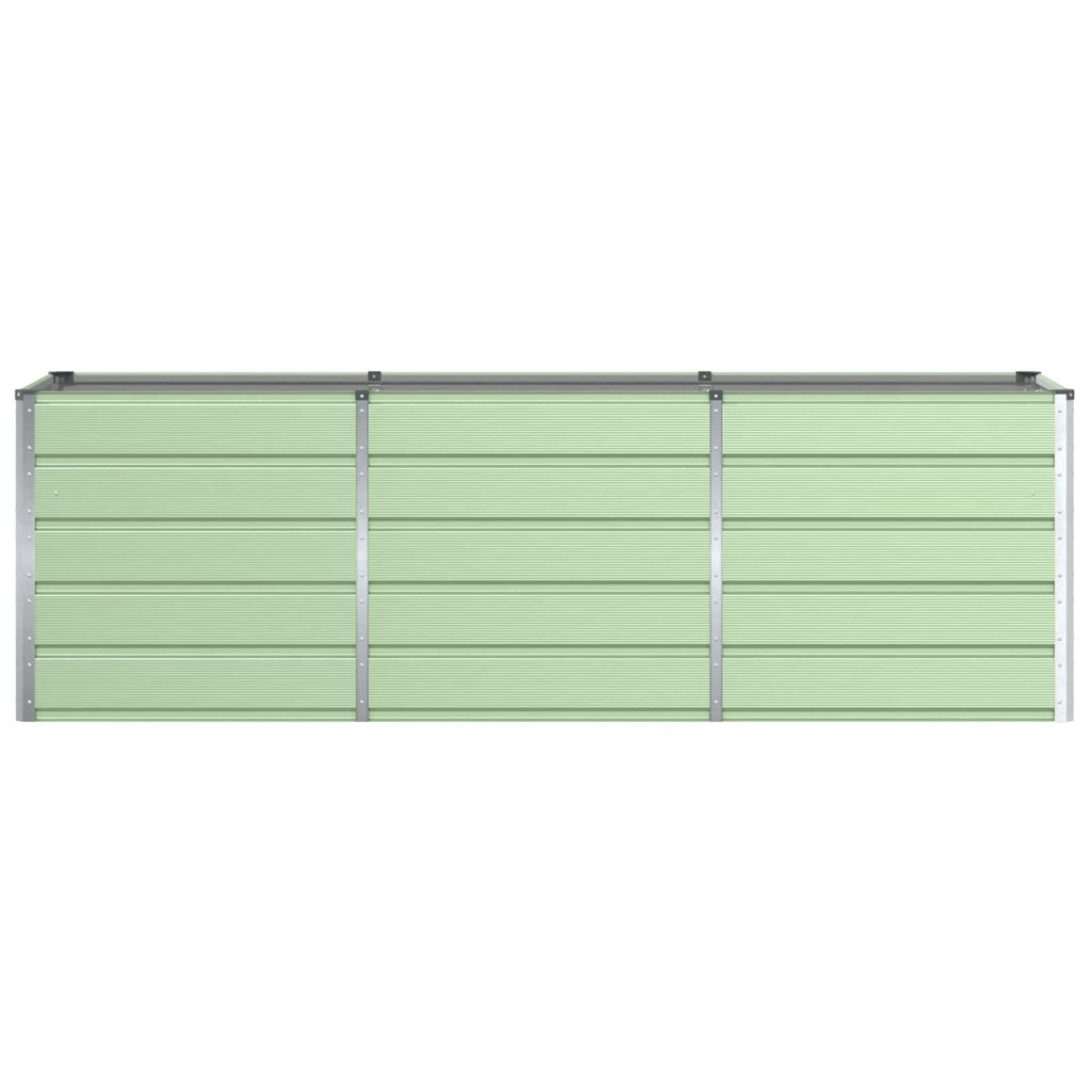 Grande jardinière haute vert amande 240x80x75 cm en acier