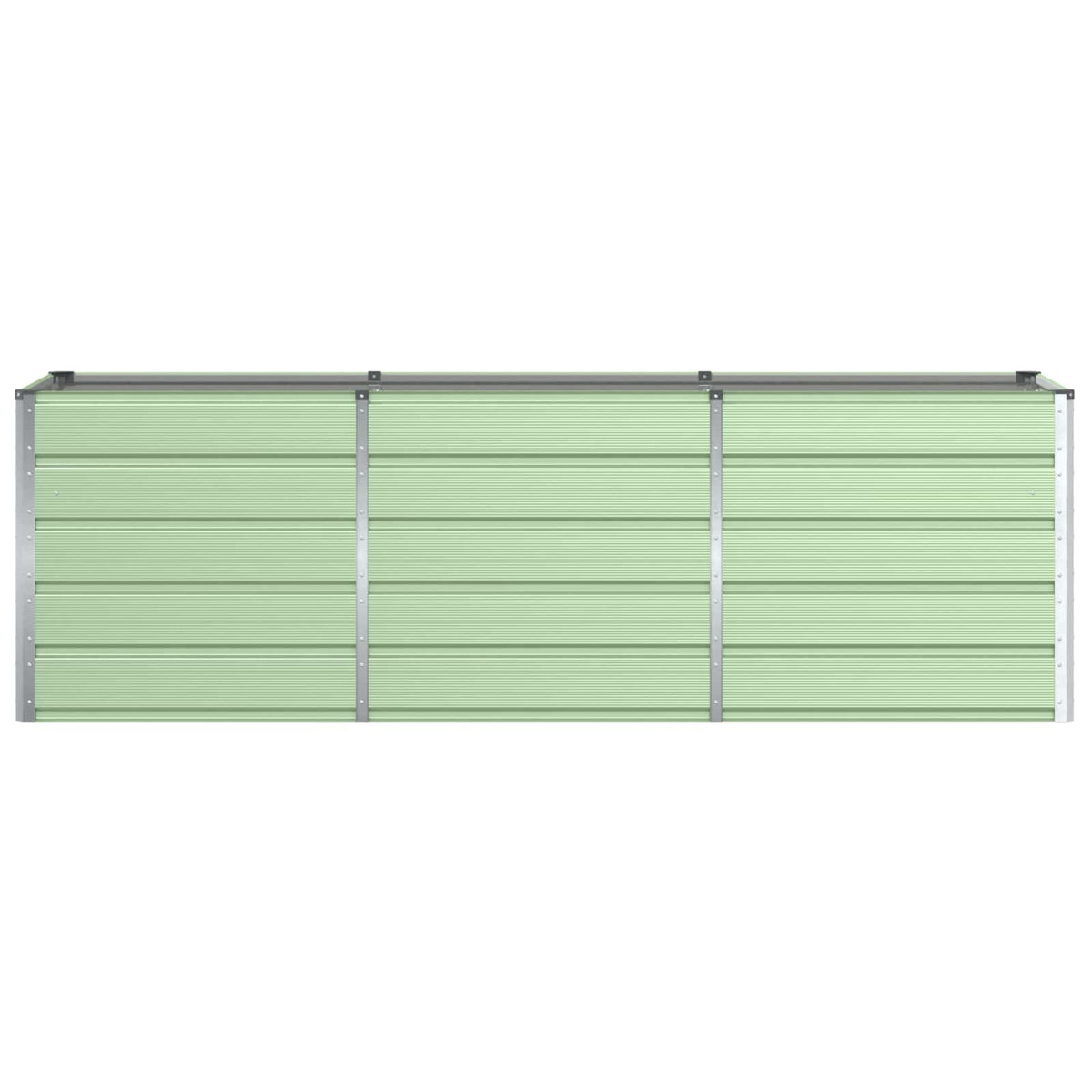Grande jardinière haute vert amande 240x80x75 cm en acier