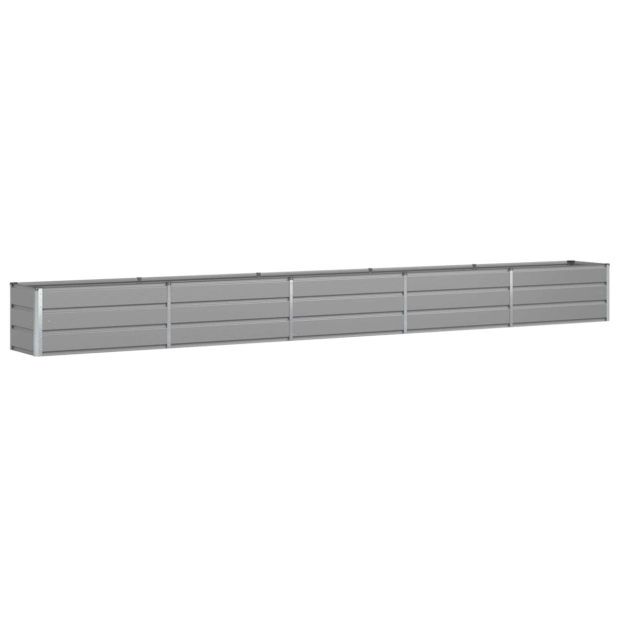 Grande jardinière métal gris clair 480x50x45 cm pour jardin