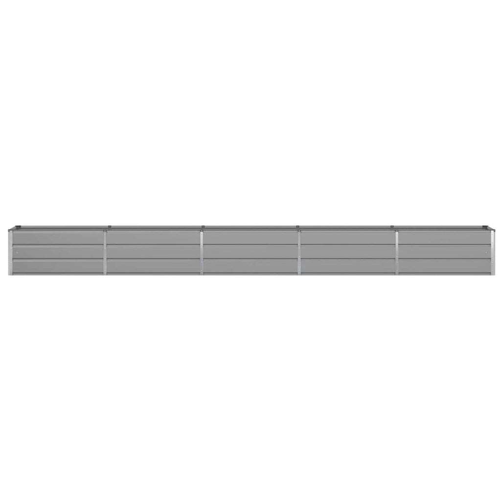 Grande jardinière métal gris clair 480x50x45 cm pour jardin
