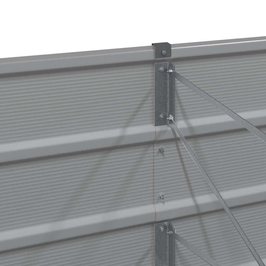 Grande jardinière métal gris clair 480x50x45 cm pour jardin