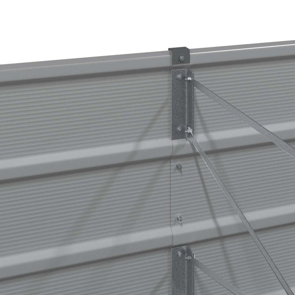 Grande jardinière métal gris clair 480x50x45 cm pour jardin