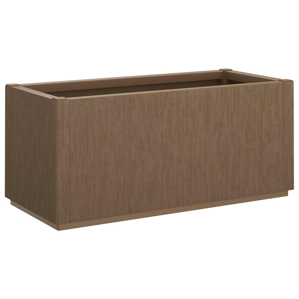 Grande jardinière en plastique effet bois marron 80x36x35 cm