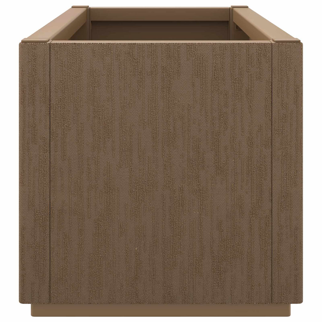 Grande jardinière en plastique effet bois marron 80x36x35 cm