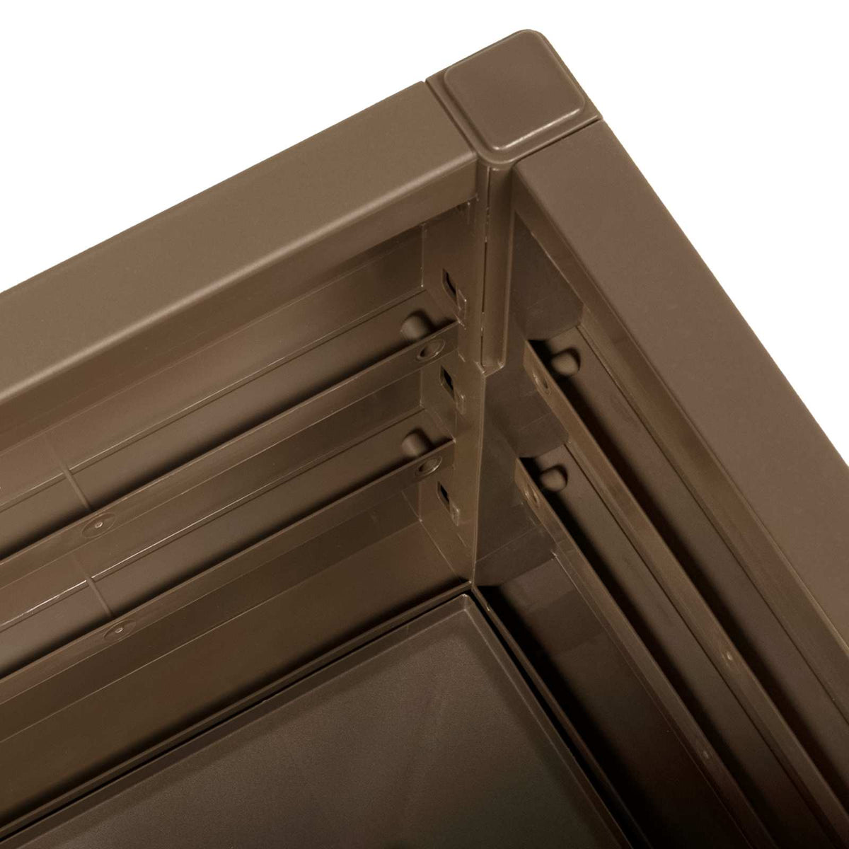 Grande jardinière en plastique effet bois marron 80x36x35 cm