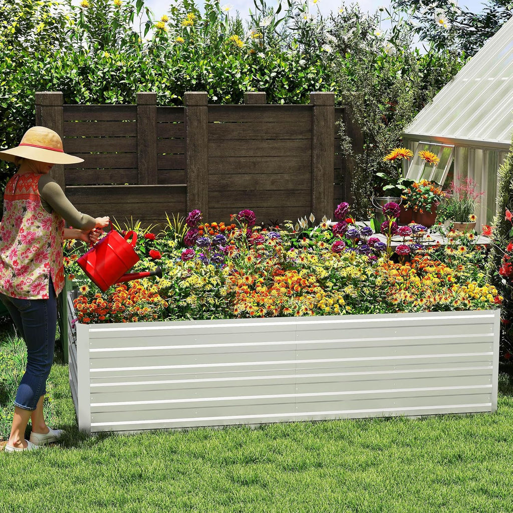 Grande jardinière surélevée en métal galvanisé 58 cm de haut