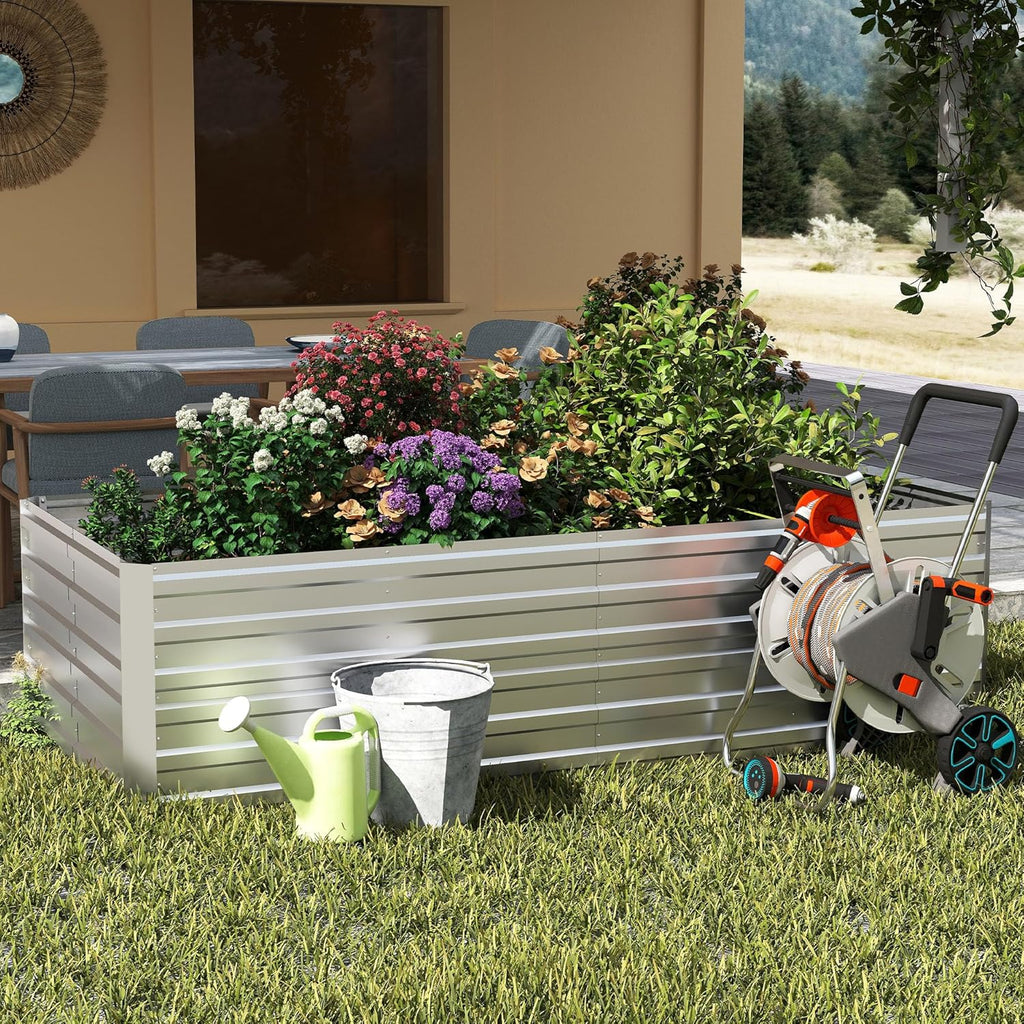 Grande jardinière surélevée en métal galvanisé 58 cm de haut