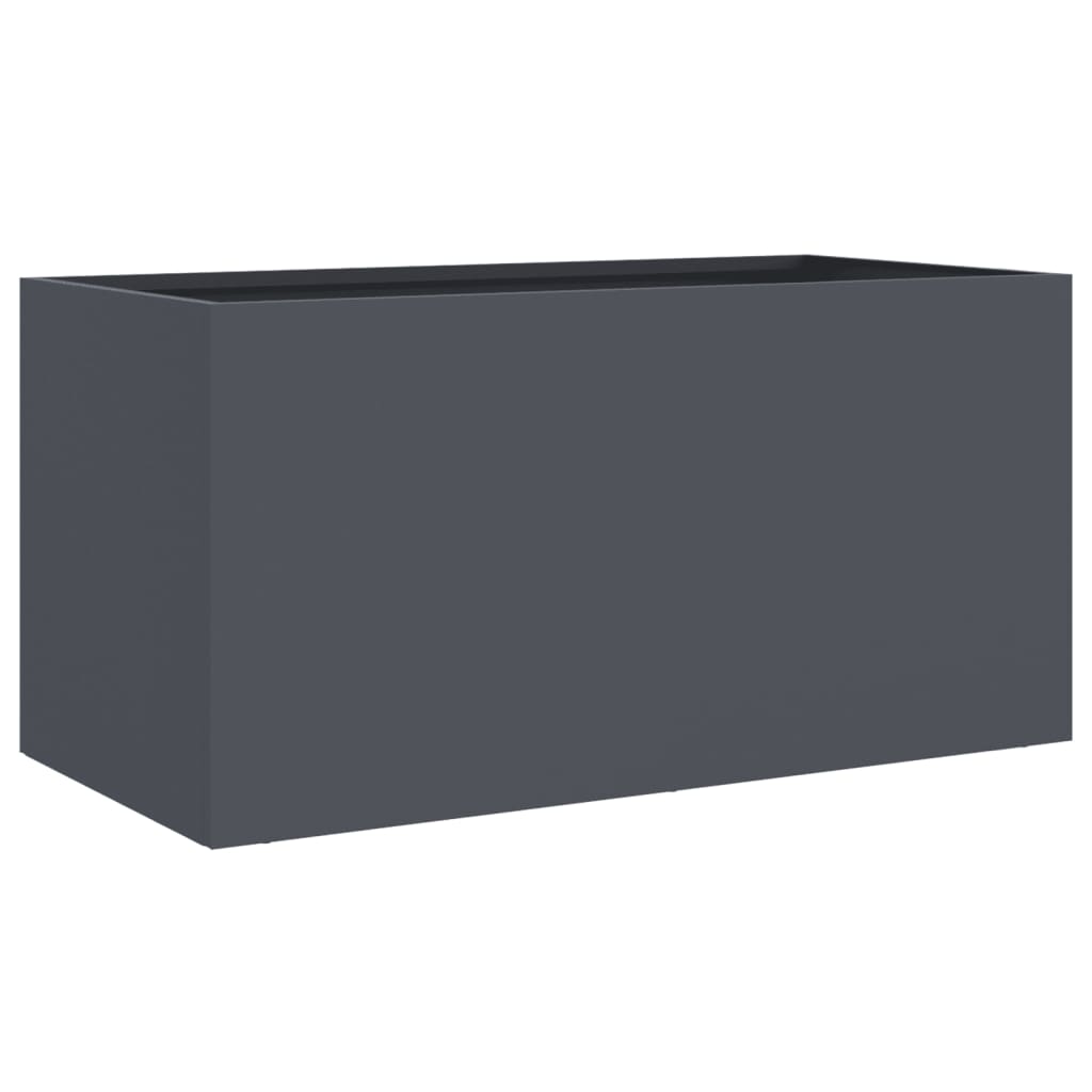 Jardinière rectangulaire en acier anthracite 62x30x29 cm