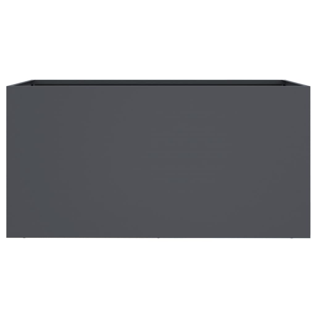 Jardinière rectangulaire en acier anthracite 62x30x29 cm
