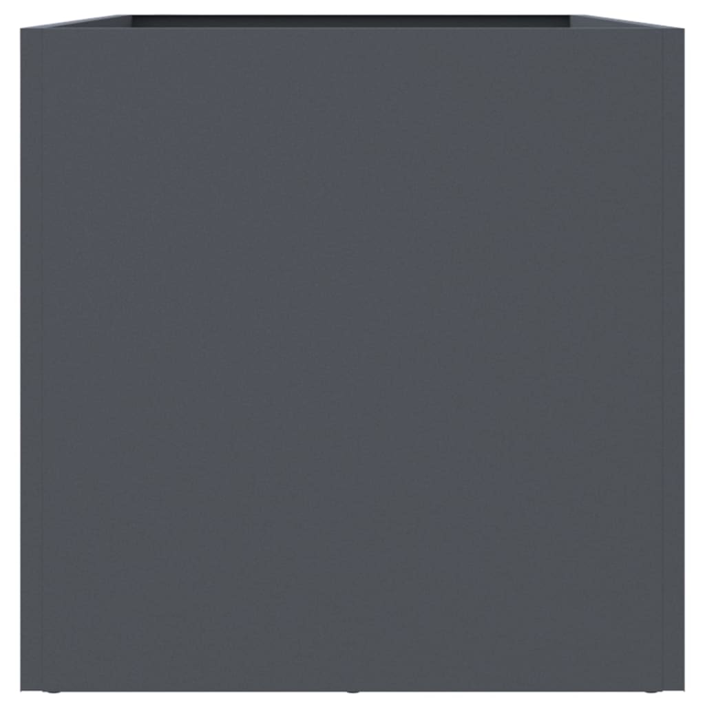 Jardinière rectangulaire en acier anthracite 62x30x29 cm