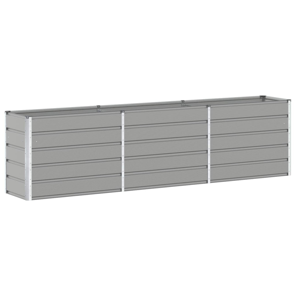 Jardinière acier galvanisé gris clair 480x50x45 cm extérieur