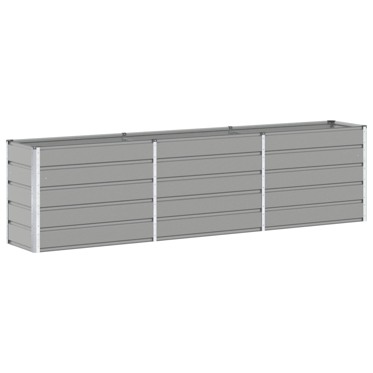 Jardinière acier galvanisé gris clair 480x50x45 cm extérieur