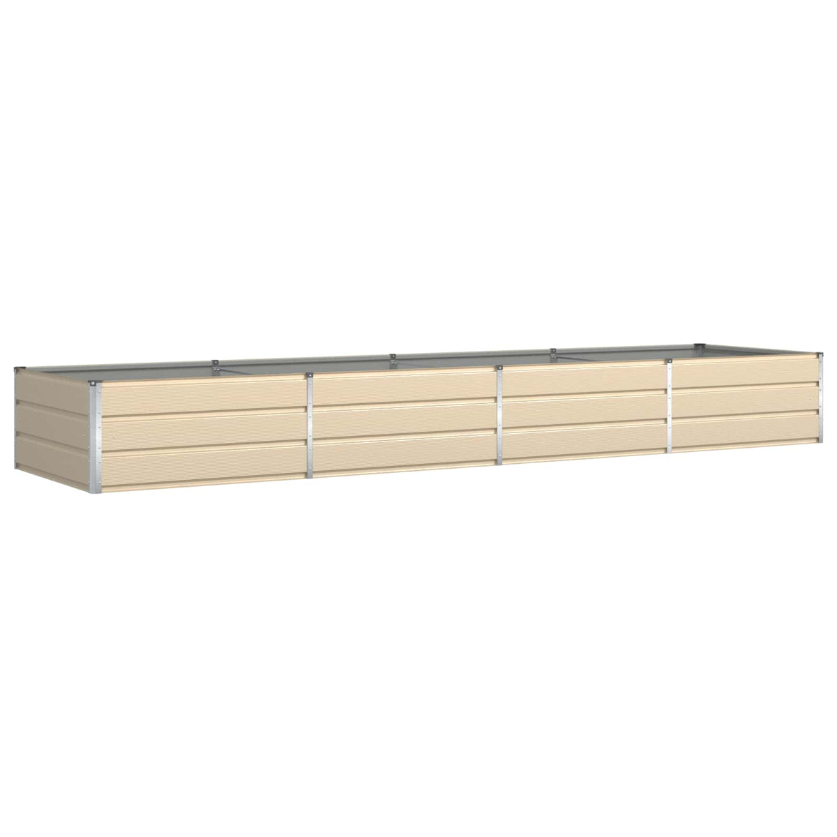 Jardinière ivoire 385x100x45 cm en acier galvanisé pour jardin
