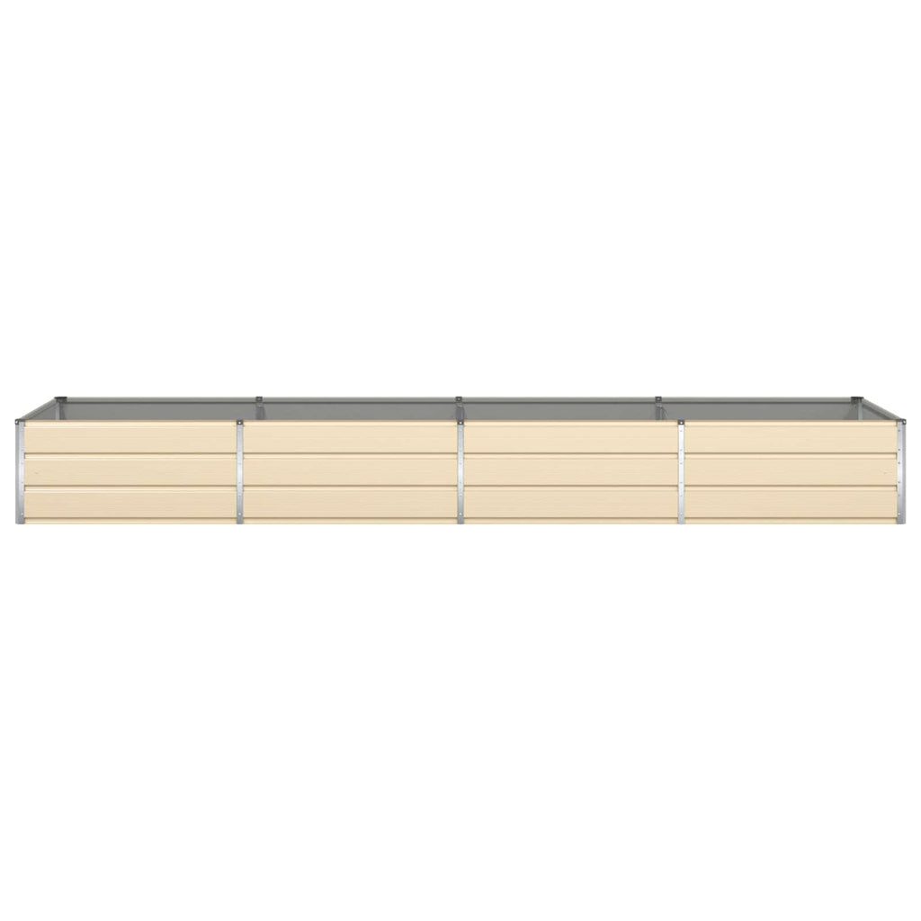 Jardinière ivoire 385x100x45 cm en acier galvanisé pour jardin