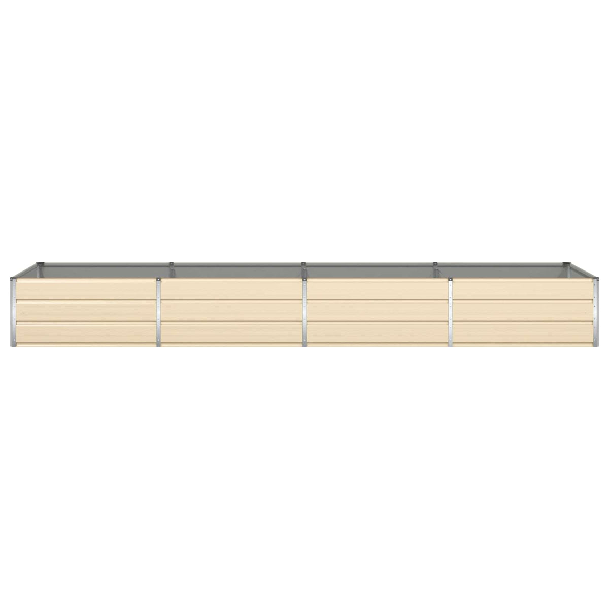 Jardinière ivoire 385x100x45 cm en acier galvanisé pour jardin