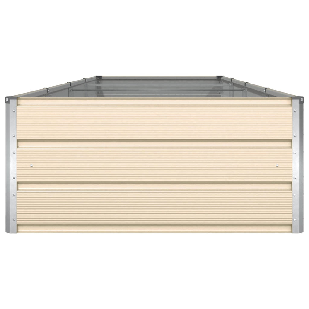 Jardinière ivoire 385x100x45 cm en acier galvanisé pour jardin