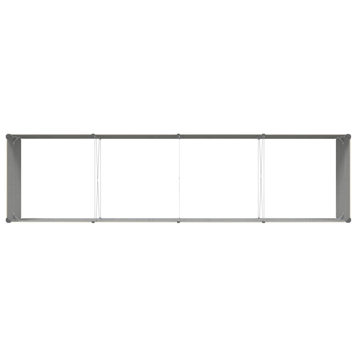 Jardinière ivoire 385x100x45 cm en acier galvanisé pour jardin