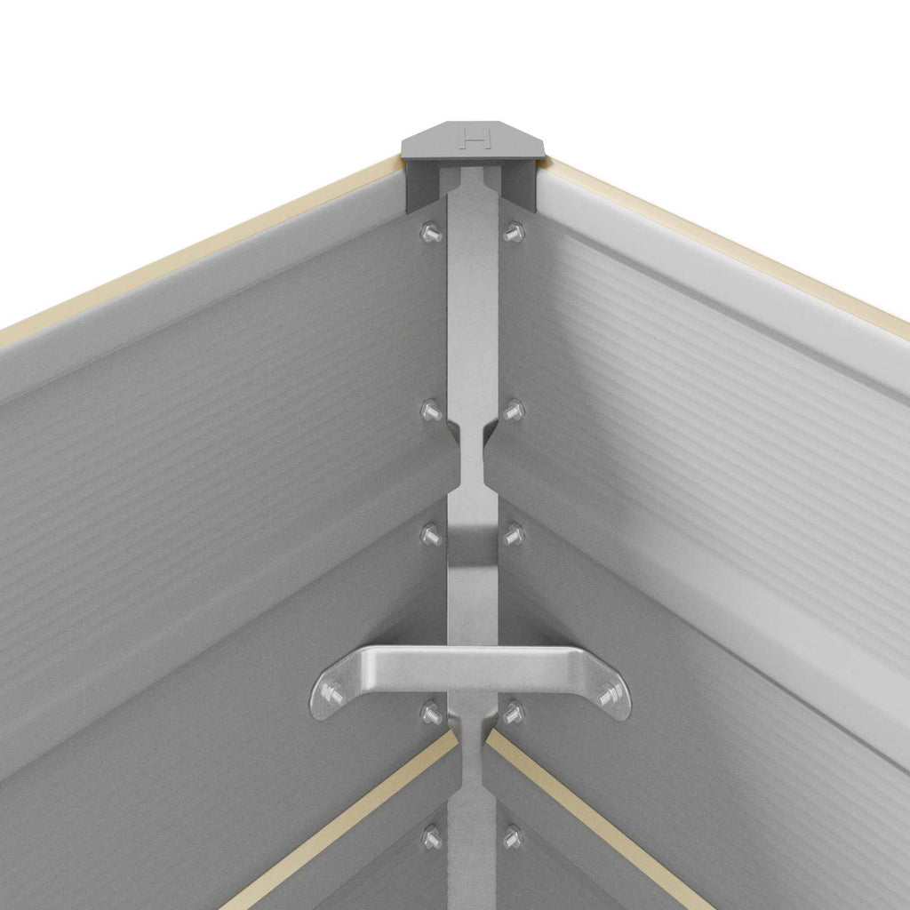 Jardinière ivoire 385x100x45 cm en acier galvanisé pour jardin