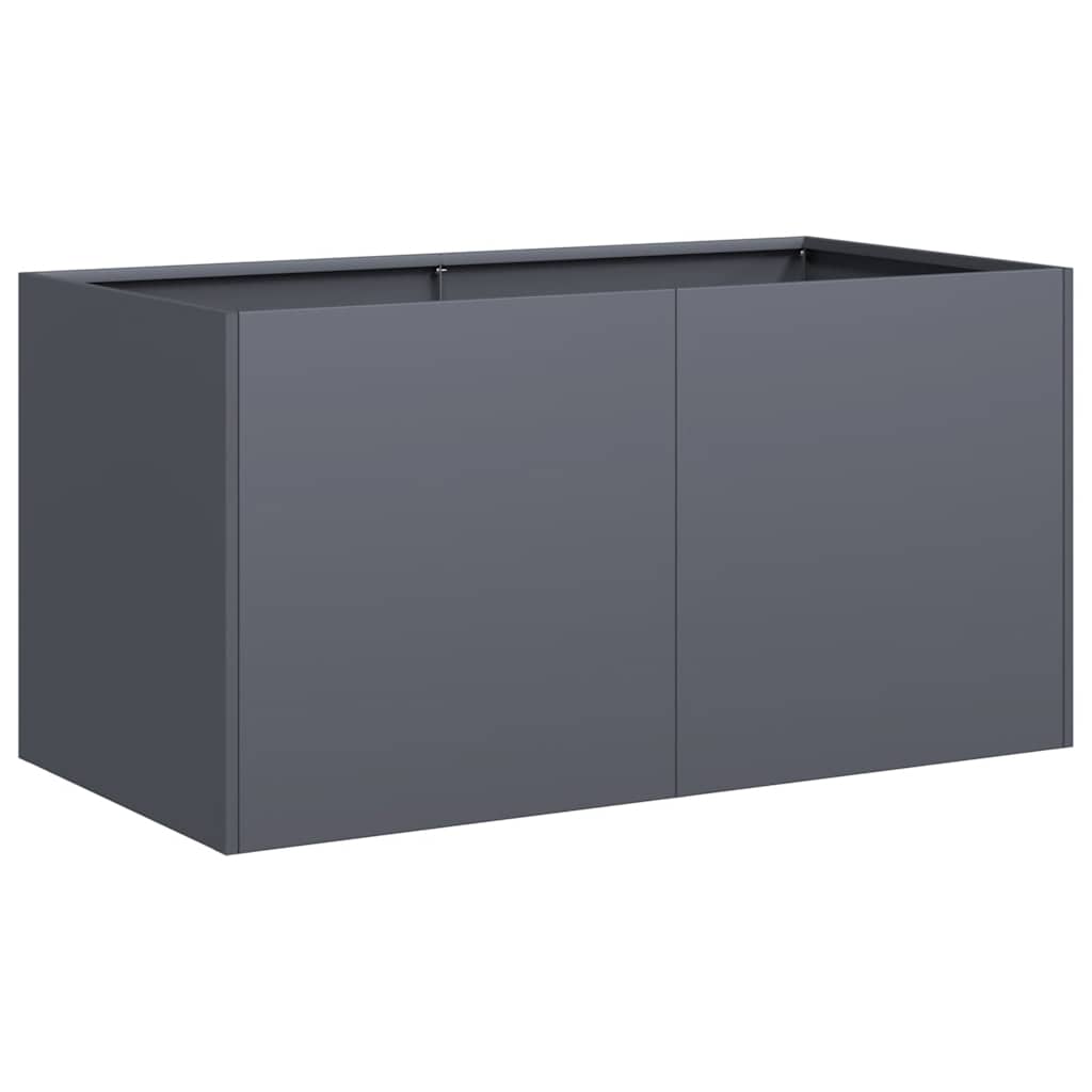 Jardinière anthracite 80x40x40 cm en acier pour terrasse
