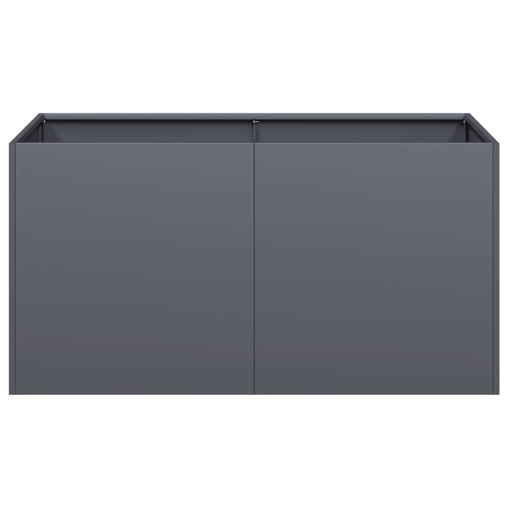 Jardinière anthracite 80x40x40 cm en acier pour terrasse