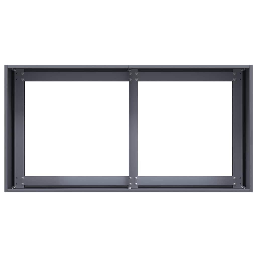 Jardinière anthracite 80x40x40 cm en acier pour terrasse