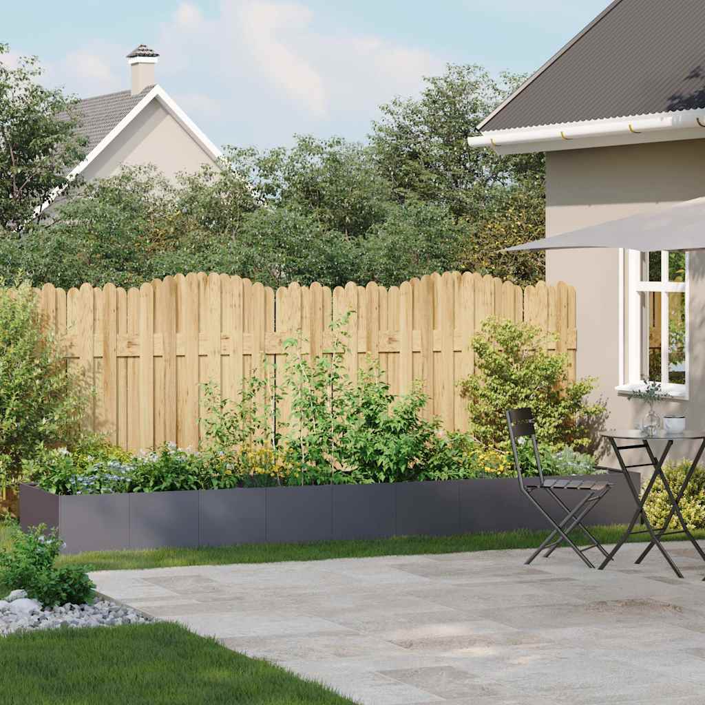 Jardinière anthracite 360x80x40 cm en métal pour jardin et terrasse