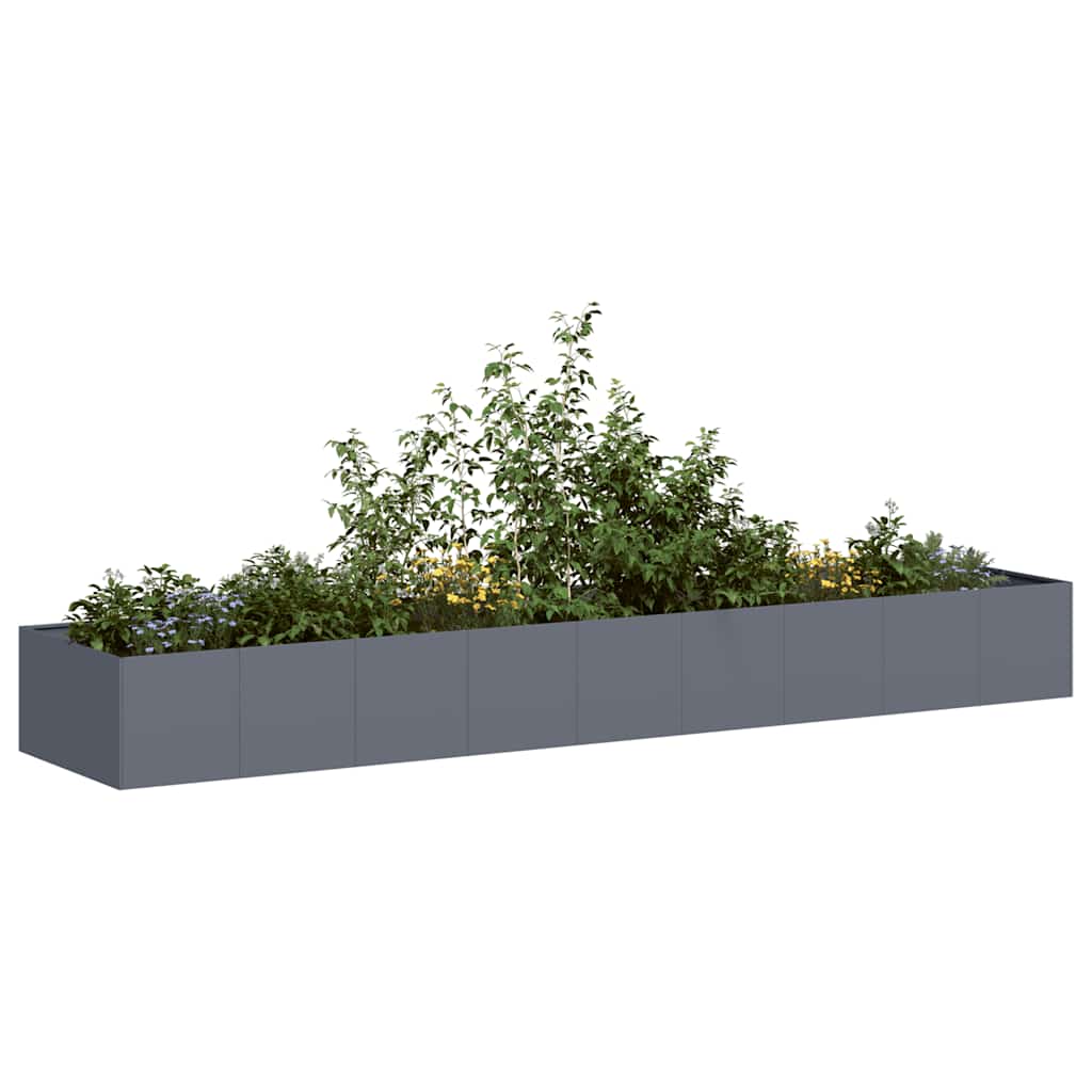 Jardinière anthracite 360x80x40 cm en métal pour jardin et terrasse