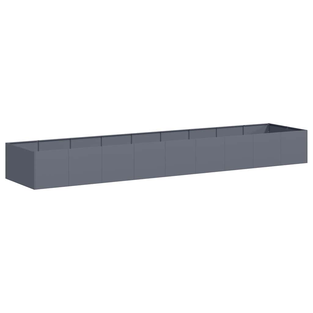 Jardinière anthracite 360x80x40 cm en métal pour jardin et terrasse