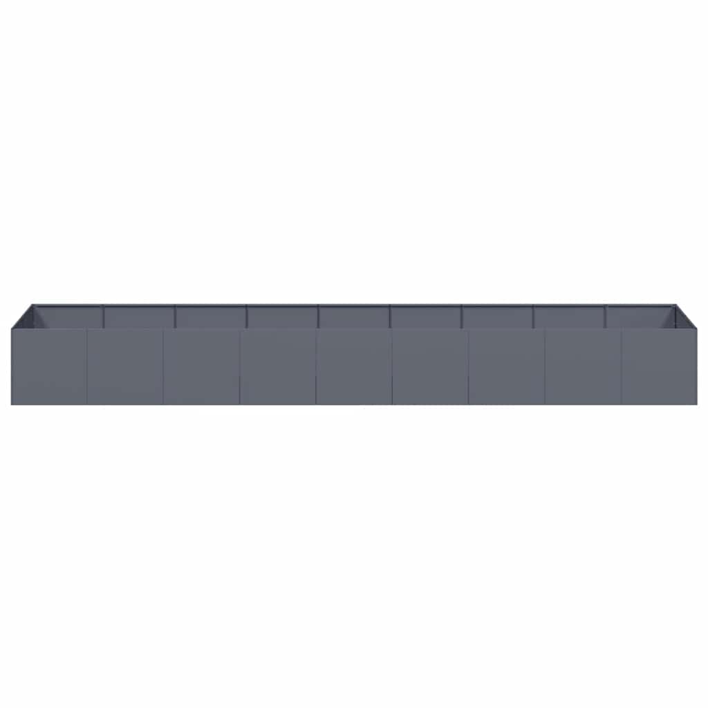 Jardinière anthracite 360x80x40 cm en métal pour jardin et terrasse