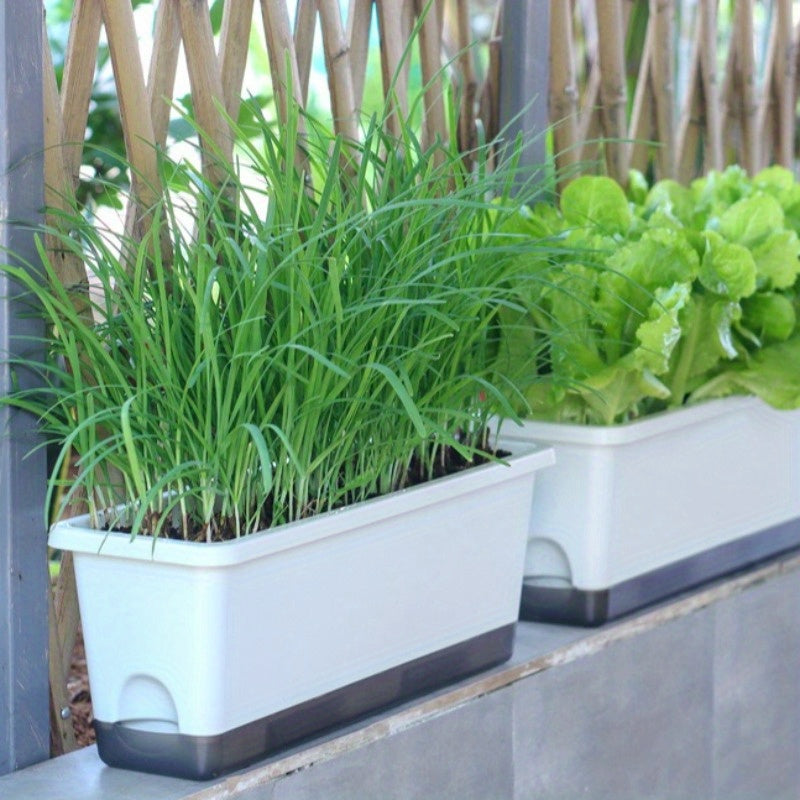 Jardinière auto-arrosante 43 cm à réserve d'eau, lot de 2
