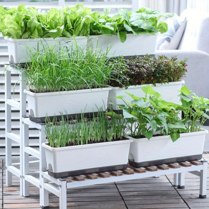 Jardinière auto-arrosante 43 cm à réserve d'eau, lot de 2