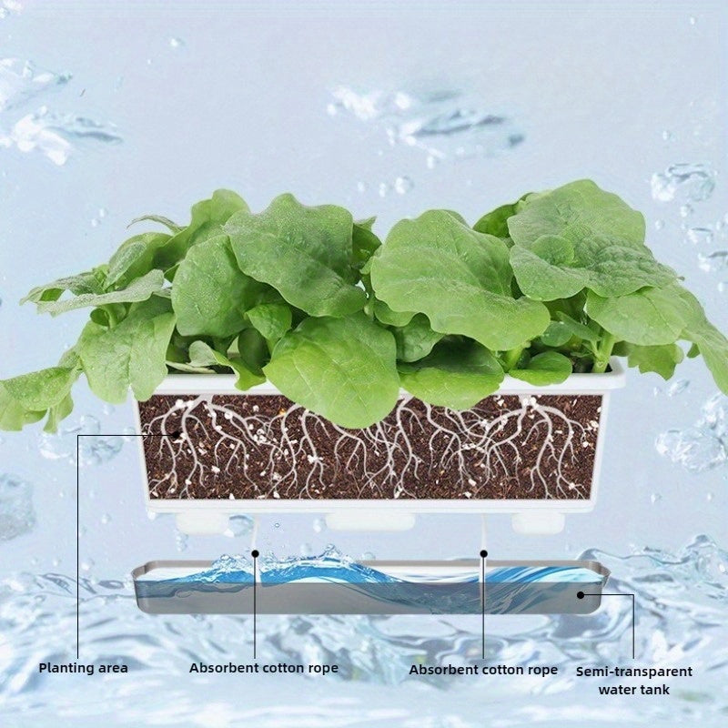 Jardinière auto-arrosante 43 cm à réserve d'eau, lot de 2