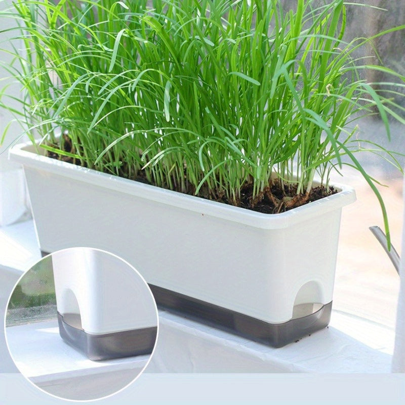 Jardinière auto-arrosante 43 cm à réserve d'eau, lot de 2