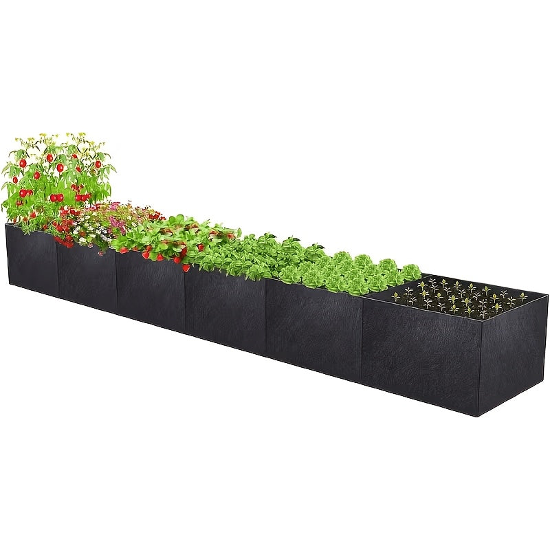 Jardinière de balcon 180 cm à 6 cases, feutre noir