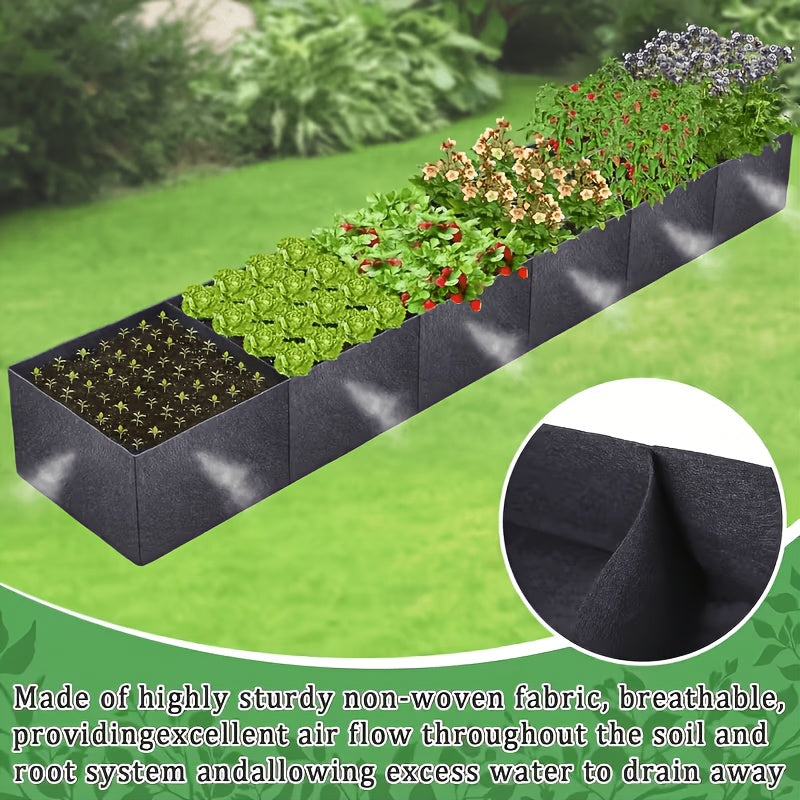 Jardinière de balcon 180 cm à 6 cases, feutre noir