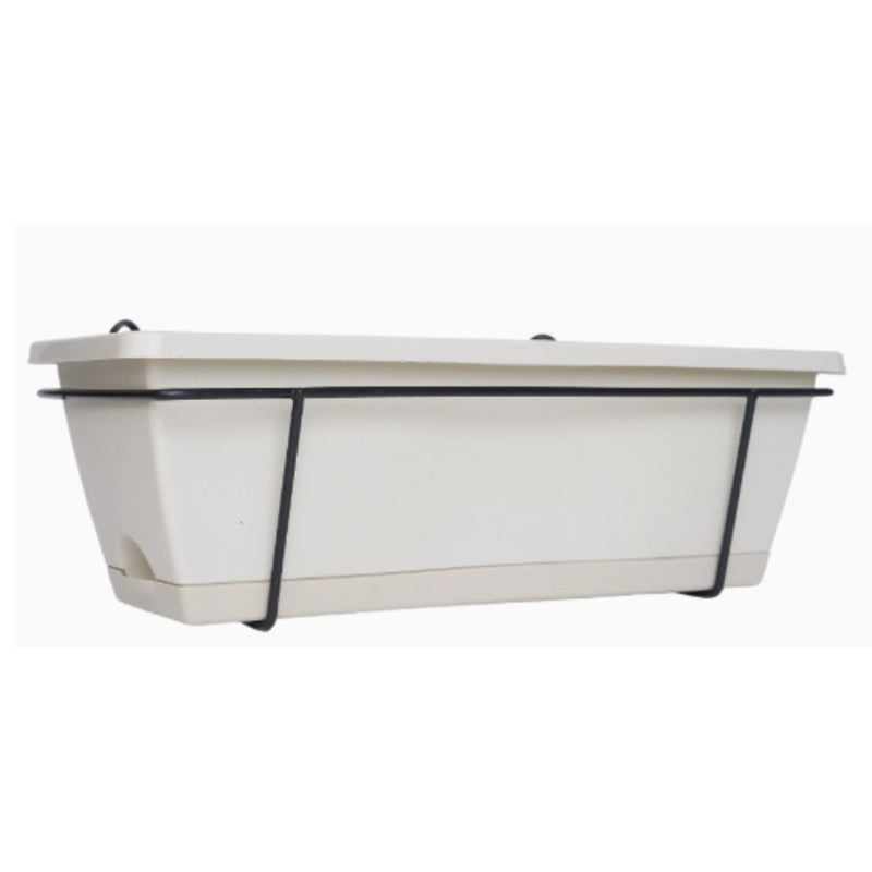 Bassin Beige + Plaque de Base / Support à fleurs noir 42*17*14CM