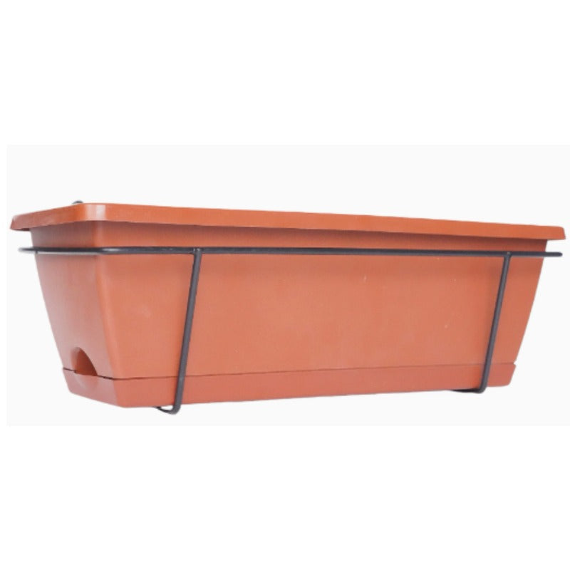 Bassin Rouge + Support Inférieur / Support à fleurs noir 42*17*14CM