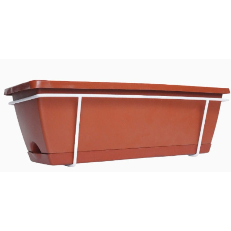 Bassin Rouge + Support Inférieur / Support à fleurs blanc 42*17*14CM Image