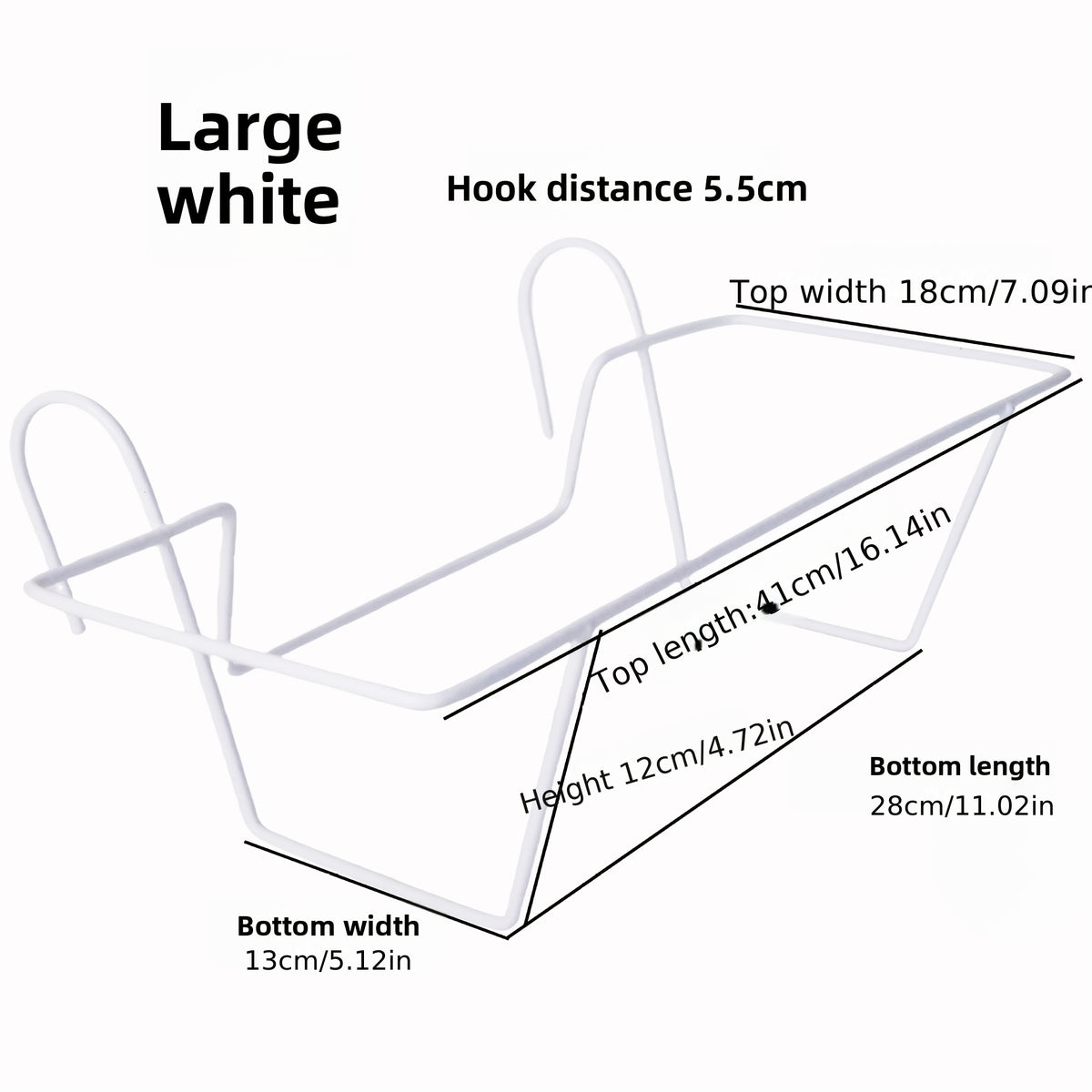 Jardinière de balcon 42 cm avec support et soucoupe intégrée