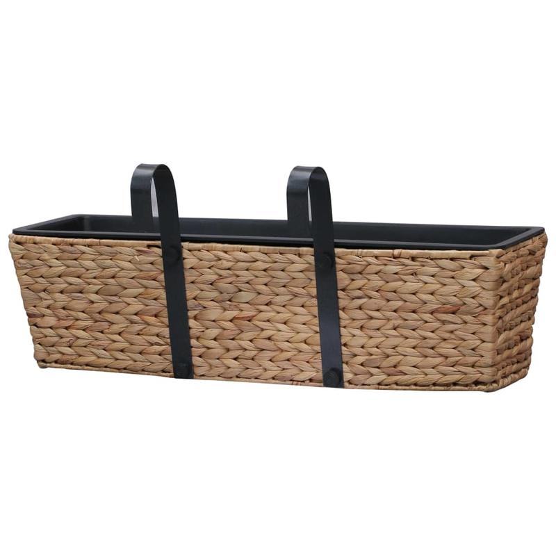 Jardinière de balcon en jacinthe d'eau tressée - lot de 2