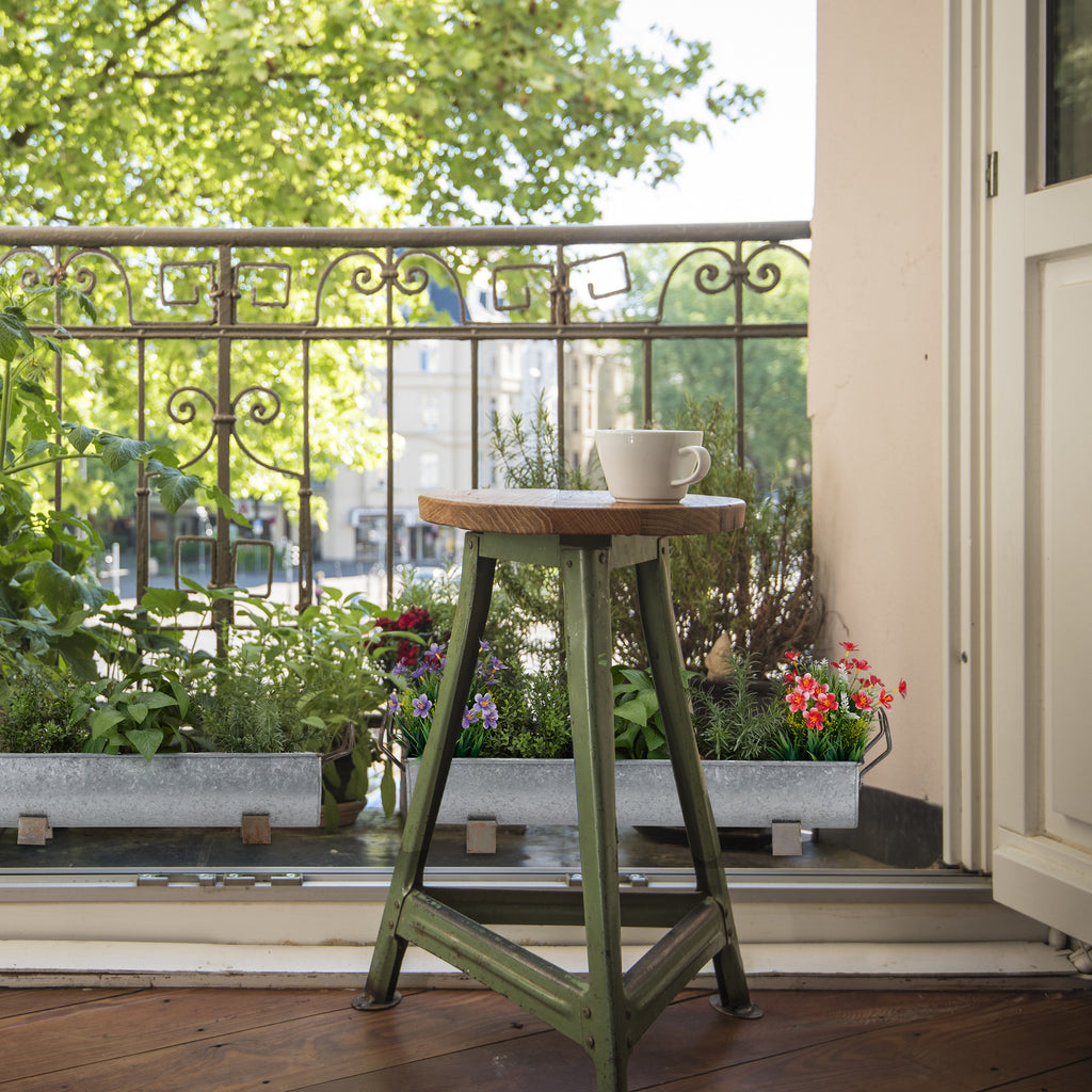 Jardinière de balcon en métal gris, lot de 2 bacs gouttière