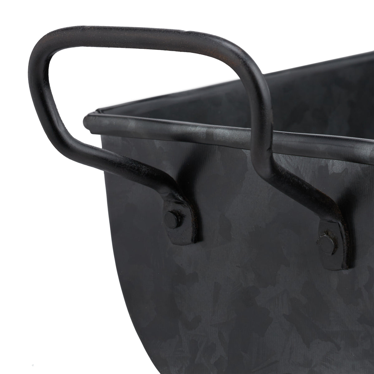 Jardinière de balcon en métal gris, lot de 2 bacs gouttière