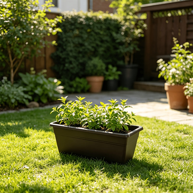 Jardinière de balcon rectangulaire 40 cm plastique - Lot de 3